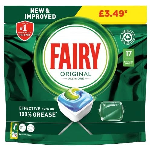 Fairy FAIRY All-In-One Original Vaatwas 17 tabs 230 gr Fairy FAIRY All-In-One Original Vaatwas 17 tabs 230 gr
