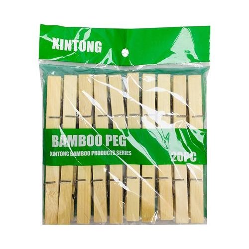 Xintong Xintong Bamboo Wasknijpers 7.1 x1.3 cm  20 stuks