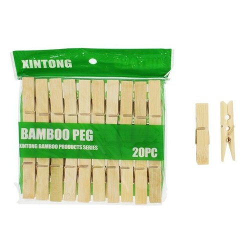 Xintong Xintong Bamboo Wasknijpers 6.1 x1.1 cm  20 stuks