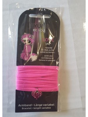 Ayumi NICI Ayumi , armband textiel met ster hanger Hope, roze kleuren