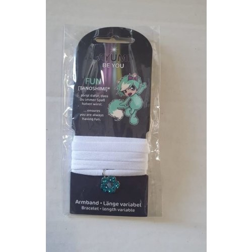 Ayumi NICI Ayumi , armband textiel met ster hanger Hope, wit kleuren. Ayumi NICI Ayumi , armband textiel met ster hanger Hope, wit kleuren.