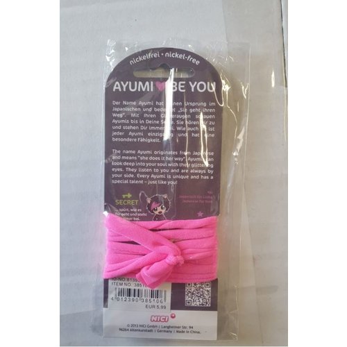 Ayumi NICI Ayumi , armband textiel met ster hanger Hope, roze kleuren