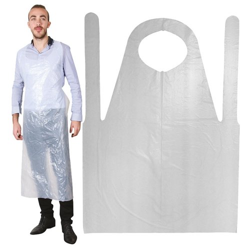 PE-Aprons/Schorten/Tabliers 75 x 140 cm wit 50 st(onluk)