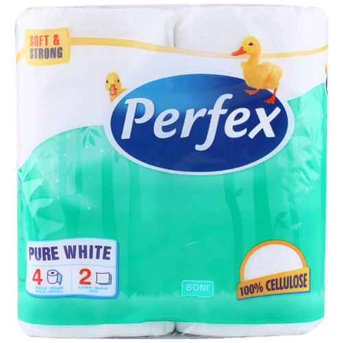 Perfex Perfex toiletpapier 4rollen Pure White Soft & Strong 2 lagen Wc Papier 24 pak x 4 roll 96 rollen