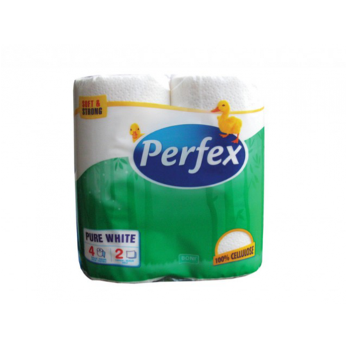 Perfex Perfex toiletpapier 4rollen Pure White Soft & Strong 2 lagen Wc Papier 24 pak x 4 roll 96 rollen