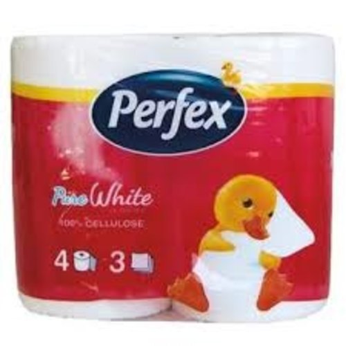 Perfex  Perfex toiletpapier 4 rollen Pure White 3 lagen Wc Papier 24 pak x 4 roll 96 rollen