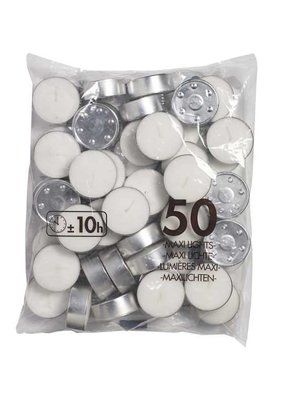 KFS & B Candles Theelicht wit Brandtijd 10 uur 50 stuks