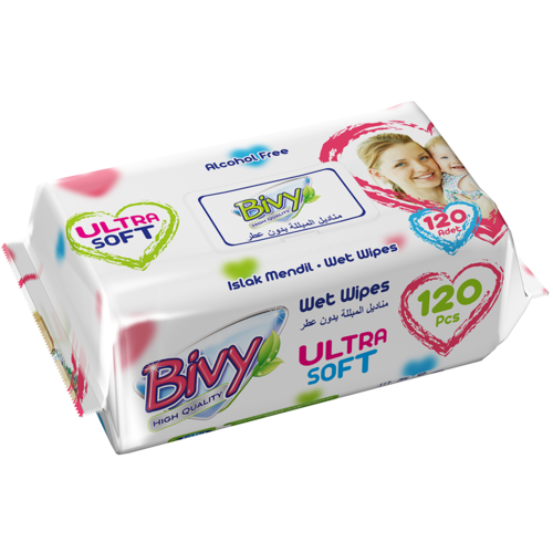 Bivy Bivy Wet Wipes Babydoekjes Billendoekjes Antibacteriel Ultra Soft 120 vellen.