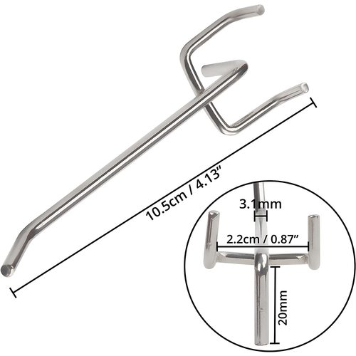 Onbekend Haak, Gaatjesbordhaak, 10 cm Enkel Metaal, Peg Board Haken, Onbekend Haak, Gaatjesbordhaak, 10 cm Enkel Metaal, Peg Board Haken,
