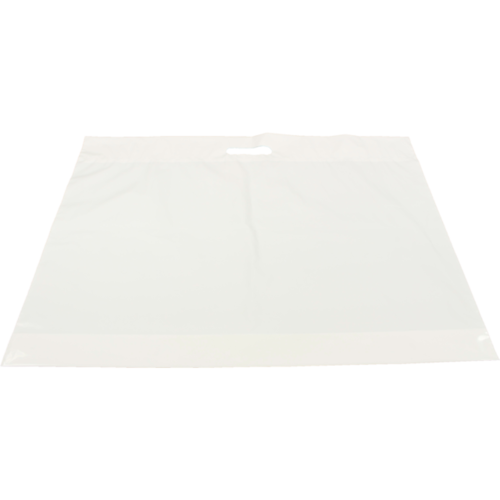 LDPE Tas, LDPE, DKT, 65 x 50cm, bodemvouw 5cm, draagtas, 60 my wit 250 stuks LDPE Tas, LDPE, DKT, 65 x 50cm, bodemvouw 5cm, draagtas, 60 my wit 250 stuks