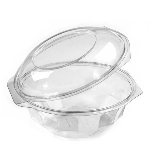 Petsa Bak, Salade Bowl met vast deksel,PET, 500ml, saladebak, transparant 100 stuks