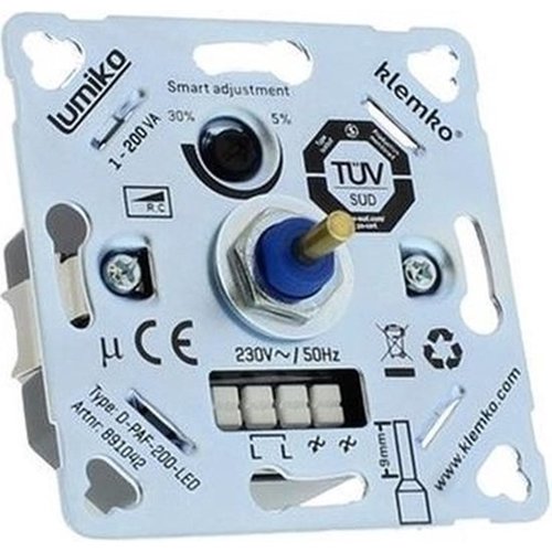 Klemko Inbouw LED dimmer - inbouw - 1-200W - IP20