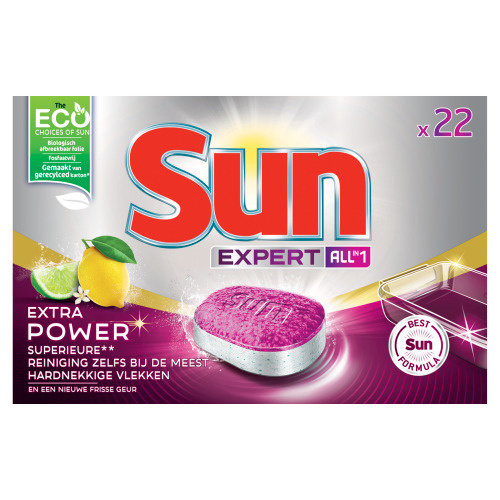 Sun Sun Vaatwastabletten All-in-1 Extra Power Citroen 385 gr 22pcs Sun Sun Vaatwastabletten All-in-1 Extra Power Citroen 385 gr 22pcs