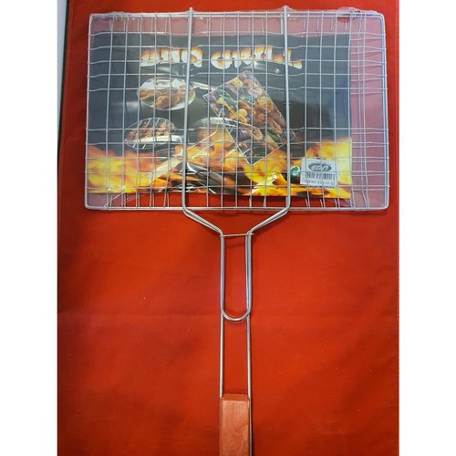 Eda Eda BBQ Grillklem klein (24 cm x 34 cm)relaxdays hamburgerklem - grillrooster 6 hamburgers - Medium grillklem - visklem - grillmand  (Izgara Demiri)