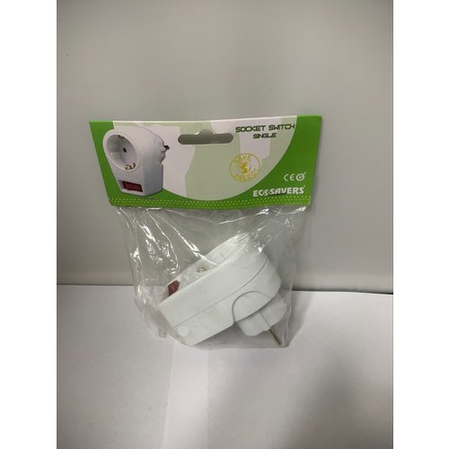 EcoSavers EcoSavers Doorvoerstekker Socket Switch Single