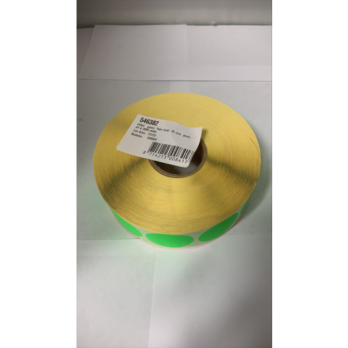 Neutraal Etiket, Reclame-etiket, Papier, ∅35mm, fluor/Groen 2000 st
