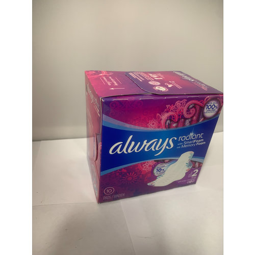 Always Always Radiant Smart Foam Size 2 Long met Vleugels. 10 Pads Always Always Radiant Smart Foam Size 2 Long met Vleugels. 10 Pads