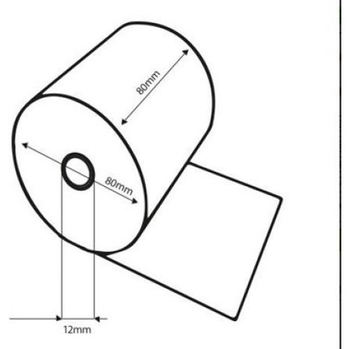 Thermische Thermorollen 80 x 80 x 12mm 75meter, 5 stuks