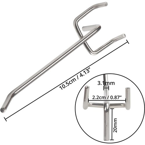 Perfowand haak, bordhaak, 10 cm Enkel Metaal, Peg Board Haken