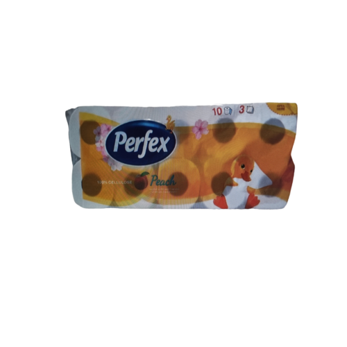 Perfex Perfex toiletpapier 10 rollen 3 lagen Peach parfum Wc Papier.