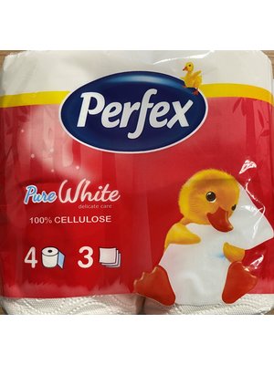 Perfex  Perfex toiletpapier 4 rollen Pure White 3 lagen Wc Papier