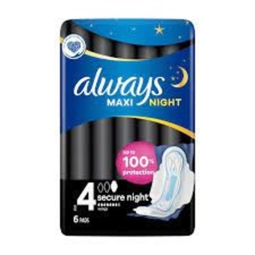 Always Always Maandverband, Maxi Secure Night, Size 4, 6 st