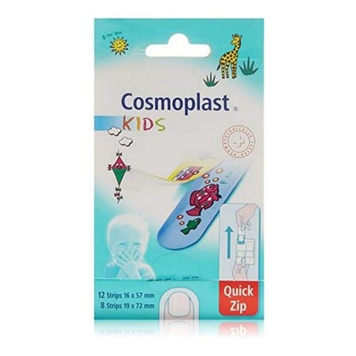 Cosmoplast Kinderpleisters 20 st(12 strips-16 x 57 mm/8 strips 19 x 72 mm)