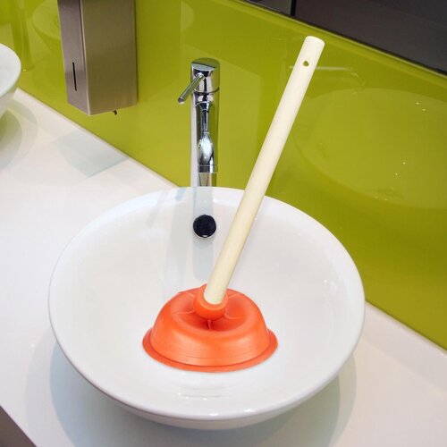 Merkloos Rubberen ontstopper voor wastafel, Ø14 cm, Rood Merkloos Rubberen ontstopper voor wastafel, Ø14 cm, Rood