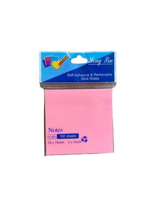 HengXin Super Sticky Notes Memoblok 100 vel - 76x76mm - Lichtroze