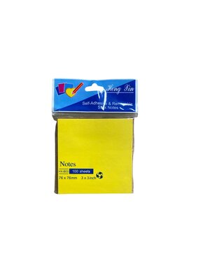 HengXin Super Sticky Notes Memoblok 100 vel - 76 x76mm - Geel