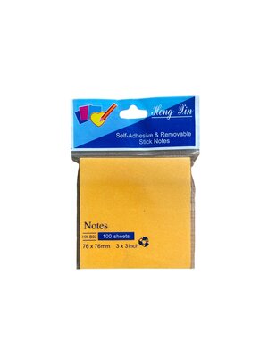 HengXin Super Sticky Notes Memoblok 100 vel - 76 x76mm - Oranje