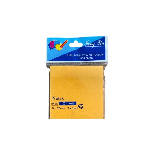 HengXin Super Sticky Notes Memoblok 100 vel - 76 x76mm - Oranje