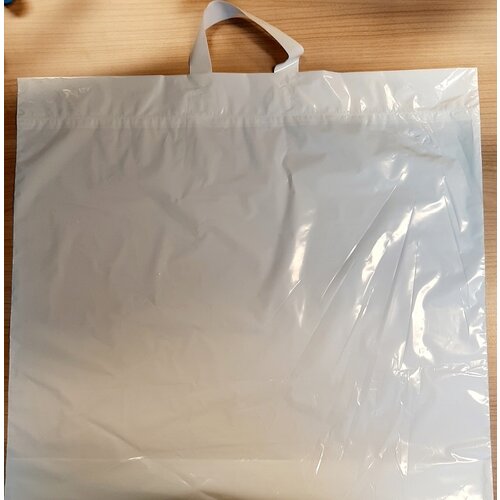 LDPE Tas,LDPE, Lus, 55x50+2x5cm 45my wit 250 stuks,lusdraagtas LDPE Tas,LDPE, Lus, 55x50+2x5cm 45my wit 250 stuks,lusdraagtas