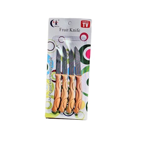 HMEDI Fruit Knife, fruit mes, plasticen houtvorm messen 4 stuks