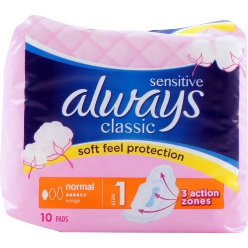 Always Always, Maandverband, Classic Normal Sensitive, Size 1 10 pads