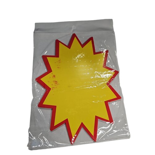 Eda Eda Prijskaart ster geel/rood Etiketten  Middelformaat 10 stuks 20cm x 14cm