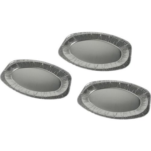 Eda Schaal, schaal ovaal, Aluminium, cateringschaal, 320x227x21mm 3 stuks