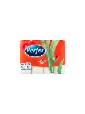 Perfex Perfex toiletpapier 24 rollen 3 lagen Pure & White Cellulose Boni Wc Papier