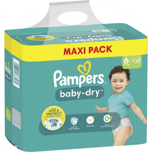 Pampers Pampers Baby- Dry Maxi Pack Maat 6 13-18 kg-78 Stuks Luiers