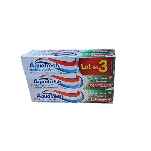 Aquafresh Tandpasta Triple Protection 3 Soft Menthol - 3 x 75 ml