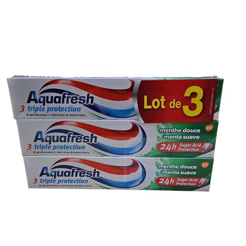 Aquafresh Tandpasta Triple Protection 3 Soft Menthol - 3 x 75 ml
