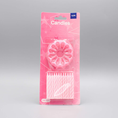 Folat Folat Taartkaarsjes Roze - verjaardag kaarsjes - Happy birthday candles 24 stuks