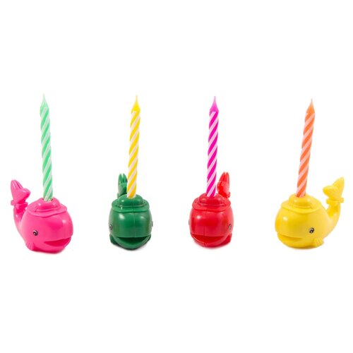 Folat Folat Taartkaarsjes - verjaardag kaarsjes - Happy birthday candles met walvissen 8 stuks