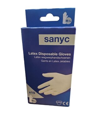 Sancy Latex Wegwerphandschoenen Gloves Medium en Large 10 st