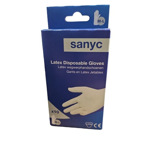 Sancy Latex Wegwerphandschoenen Gloves Medium en Large 10 st