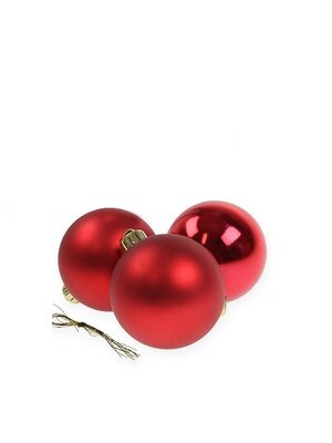 Rode, Glansen Kerstballen 4 cm