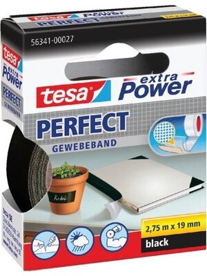 Tesa Tesa Extra Power Perfect Plakband - Zwart - 19 mm x 2,75 m