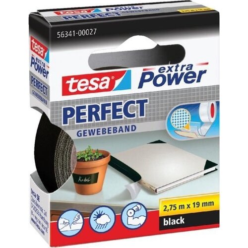 Tesa Tesa Extra Power Perfect Plakband - Zwart - 19 mm x 2,75 m