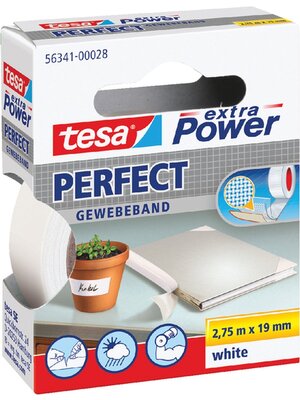 Tesa Plakband Tesa textiel 19mmx2.75m wit