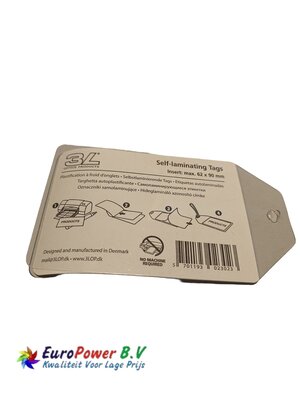 Office products Self laminating tags insert max. 62 x 90mm